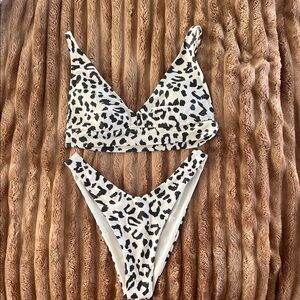 Aerie Black and White Leopard Bikini